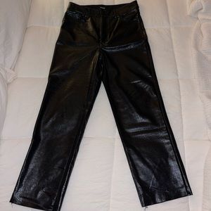 Express Leather Button Up Pants